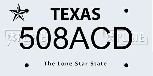 508ACD Texas License Plate