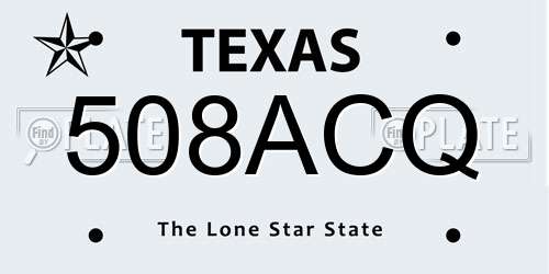 508ACQ Texas License Plate