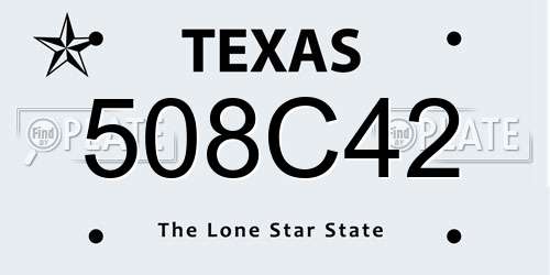 508C42 Texas License Plate