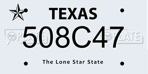 508C47 Texas License Plate