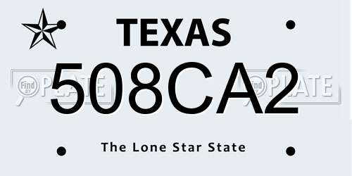 508CA2 Texas License Plate
