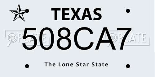 508CA7 Texas License Plate