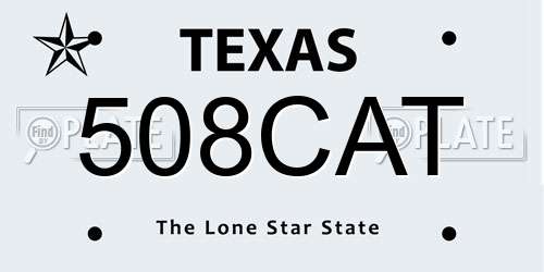 508CAT Texas License Plate