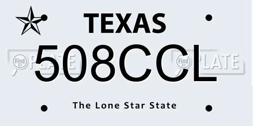 508CCL Texas License Plate