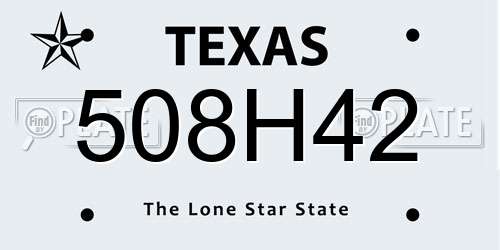508H42 Texas License Plate