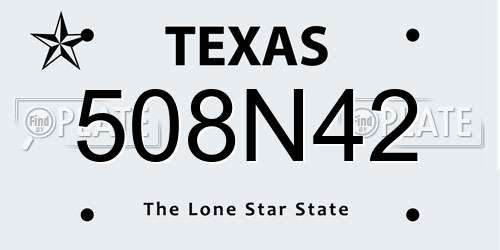 508N42 Texas License Plate