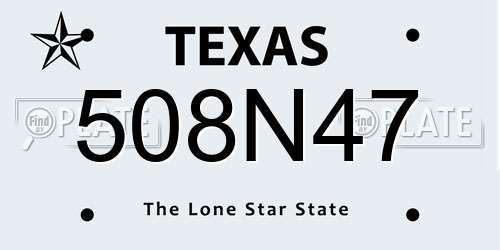 508N47 Texas License Plate