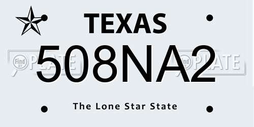 508NA2 Texas License Plate
