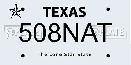508NAT Texas License Plate