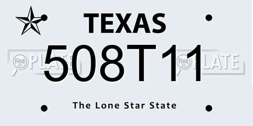508T11 Texas License Plate