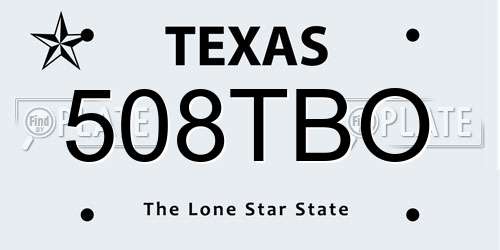 508TBO Texas License Plate
