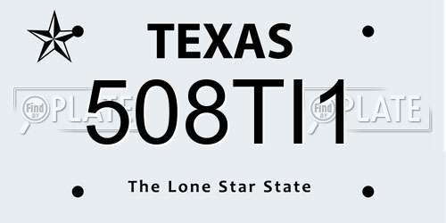 508TI1 Texas License Plate