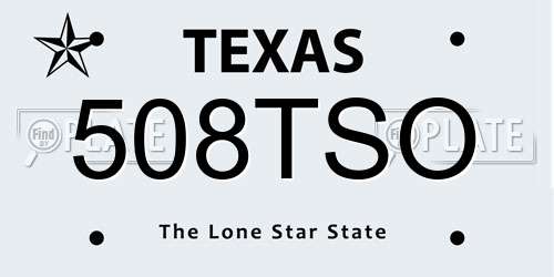 508TSO Texas License Plate