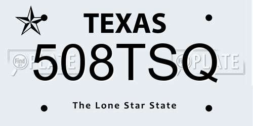 508TSQ Texas License Plate