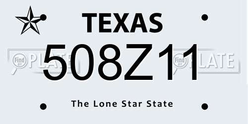 508Z11 Texas License Plate