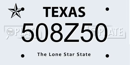 508Z50 Texas License Plate