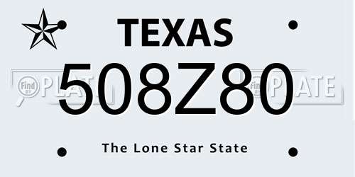 508Z80 Texas License Plate