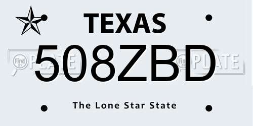 508ZBD Texas License Plate