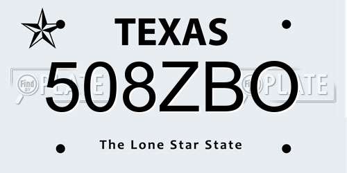 508ZBO Texas License Plate