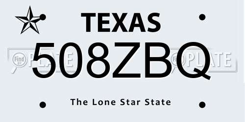 508ZBQ Texas License Plate