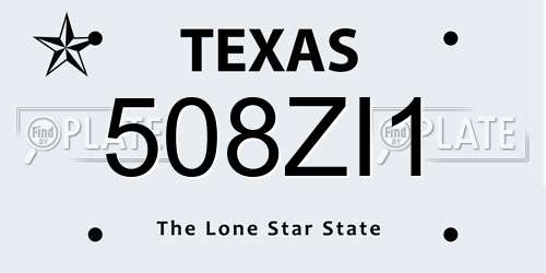 508ZI1 Texas License Plate