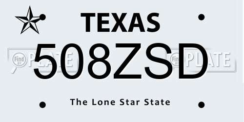 508ZSD Texas License Plate