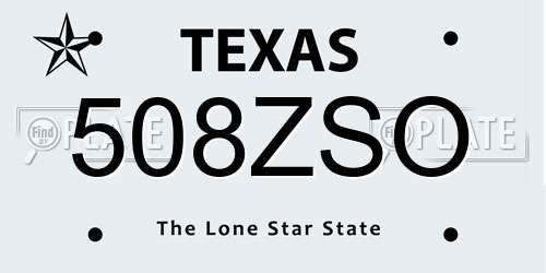 508ZSO Texas License Plate