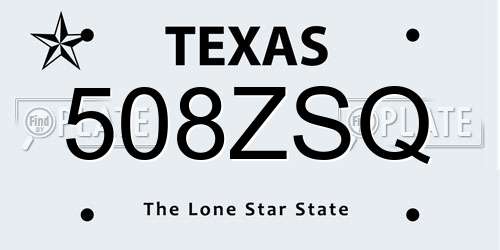 508ZSQ Texas License Plate