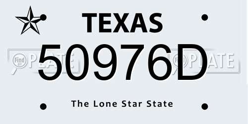 50976D Texas License Plate