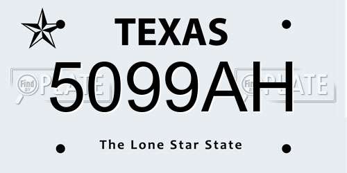 5099AH Texas License Plate
