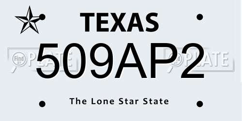 509AP2 Texas License Plate