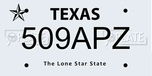 509APZ Texas License Plate