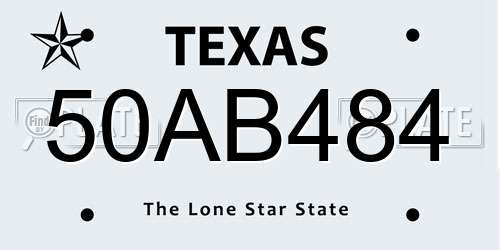 50AB484 Texas License Plate