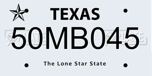 50MB045 Texas License Plate
