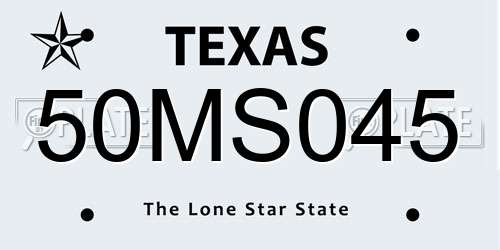 50MS045 Texas License Plate