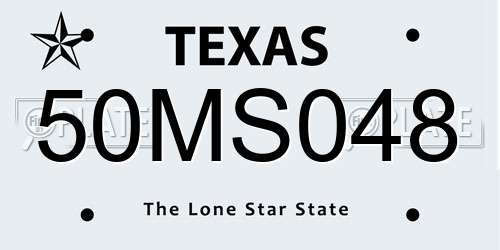 50MS048 Texas License Plate