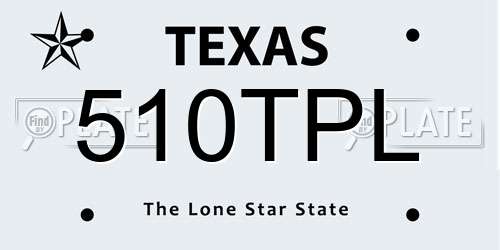 510TPL Texas License Plate