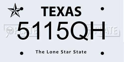 5115QH Texas License Plate