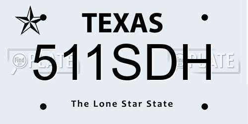 511SDH Texas License Plate