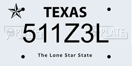 511Z3L Texas License Plate