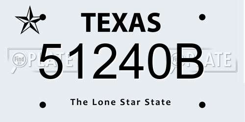51240B Texas License Plate