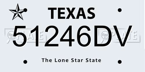 51246DV Texas License Plate
