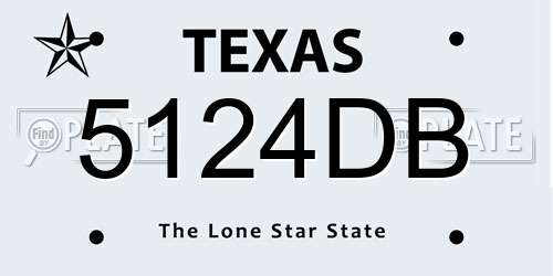 5124DB Texas License Plate