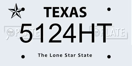5124HT Texas License Plate