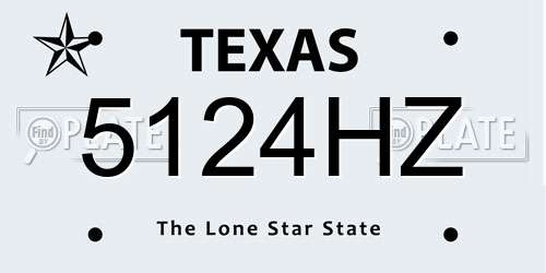 5124HZ Texas License Plate