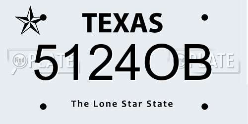 5124OB Texas License Plate