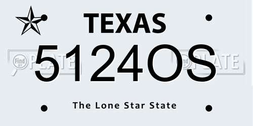 5124OS Texas License Plate