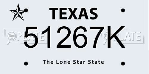51267K Texas License Plate