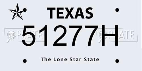 51277H Texas License Plate