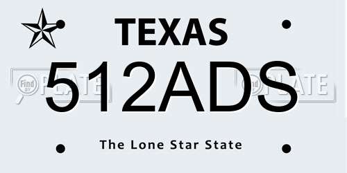 512ADS Texas License Plate